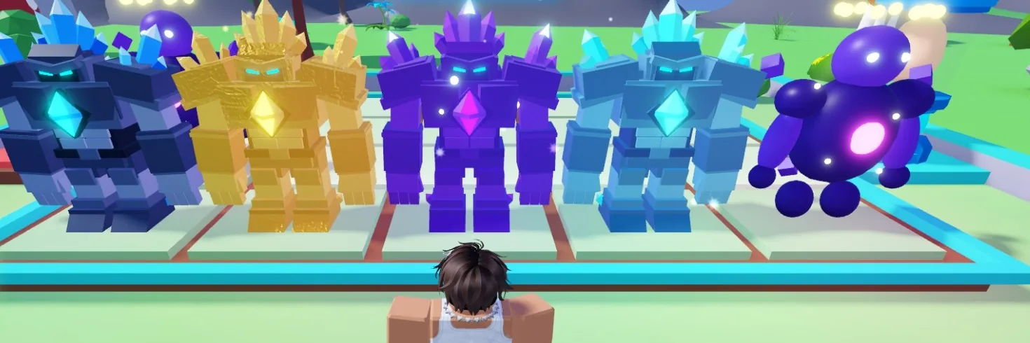 Normal, Golden, Cosmic and Shiny Frost Titans on a player's board