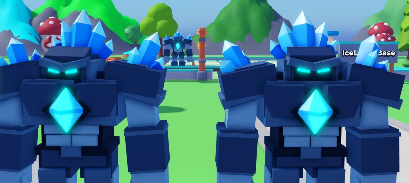 Two Frost Titans in different idle poses